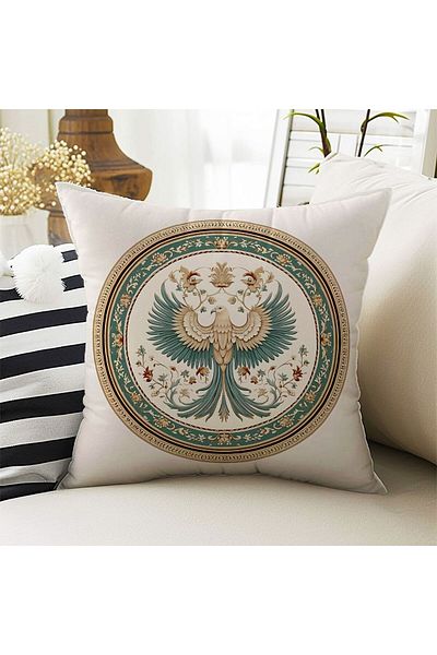 Else Dekor Double Sided Digital Printed Colorful Bird Patterned Throw Pillow Cover - Ds04