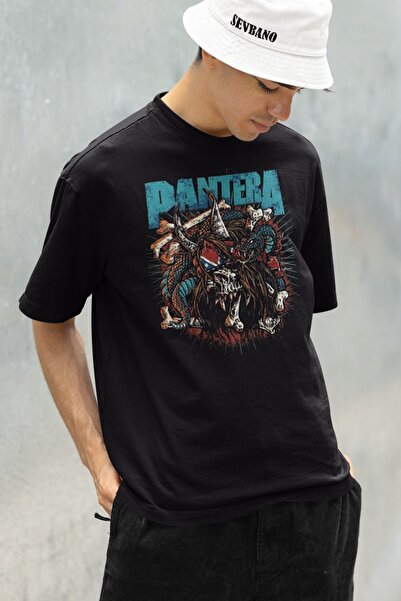 SEVBANO Pantera rok metal muzički bend sa uzorkom - unisex majica velikog kroja