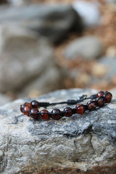 Esre Doğaltaş Takı Boy's Knitted Bracelet - Agate Natural Stone School Success Evil Eye
