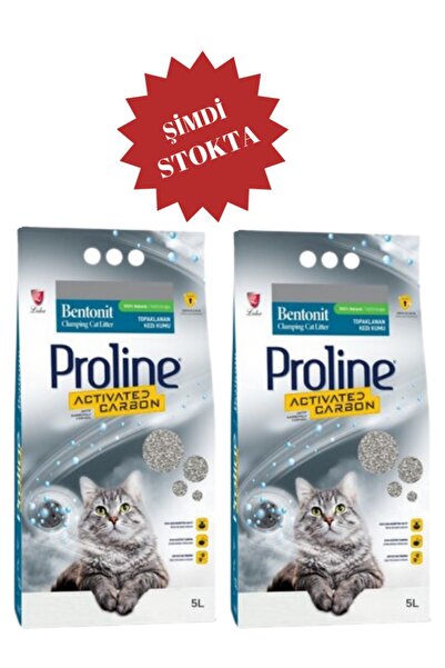 Pro Line Proline Aktif Karbonlu Topaklanan Kedi Kumu 5 Lt X 2 Adet