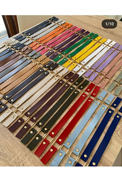 FERİHA HOBİ AKSESUAR حزام حقيبة جلد محبوك (35 سم)