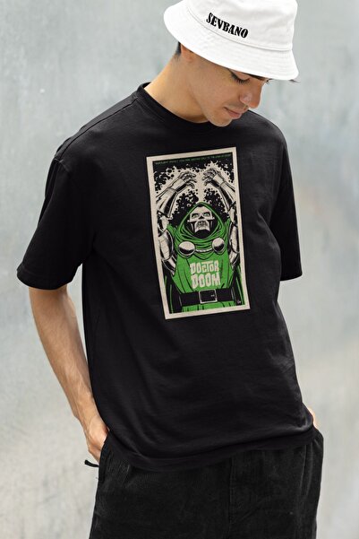 SEVBANO Doctor Doom Marvel Karakter Baskılı Unisex Oversize Tişört