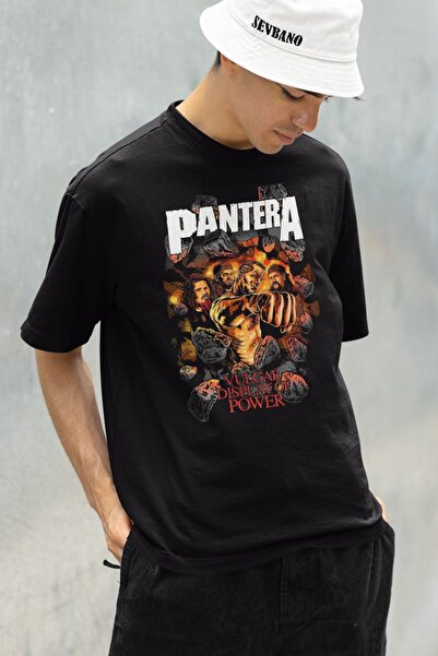 SEVBANO Unisex Pantera Vulgar Display Of Power Oversize Rock Metal Majica