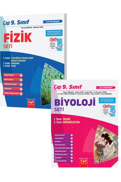 Çap Yayınları Çap 9. Sınıf Anadolu Fizik ve Biyoloji Fasikül Konu Anlatımlı Seti