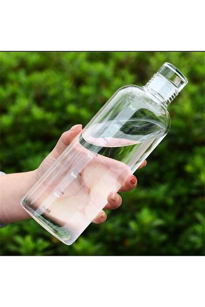 MİMOZA PARK 1000 ml Motivational Healthy GlaSS Water Bottle - Leak Proof FlaSk and Water Bottle BoroSilicate GlaSS