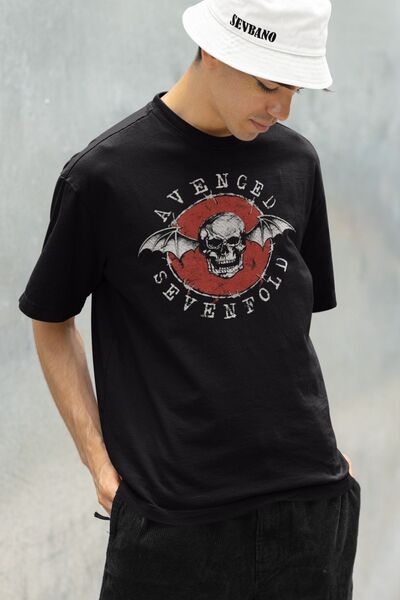 SEVBANO Tricou oversize unisex cu imprimeu Avenged Sevenfold Rock Metal