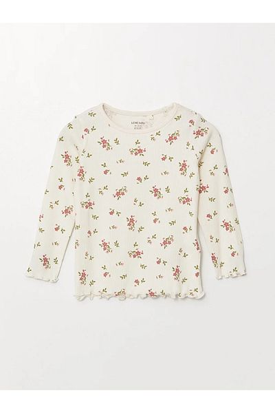 LC Waikiki Lcw Baby - Floral Print Crew Neck Short Sleeve Pajamas Set for Baby Girl
