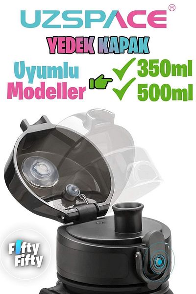 Uzspace 350-500ml Compatible Replacement Cap --Only Compatible with Uzspace---Single Color Black-
