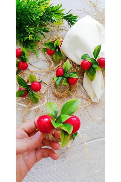 CWolf Cherry Bunch 6-Piece Napkin Ring