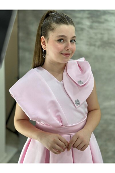 Pumpido Mihrimah Model Zarif Modern Kız Çocuk Elbisesi