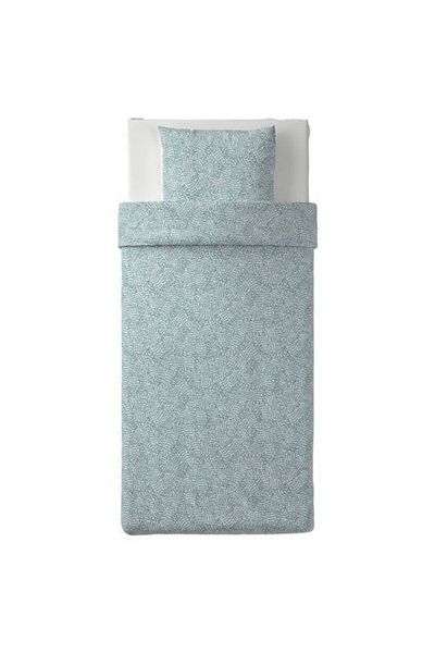 IKEA Bílo-tyrkysová sada povlaků na přikrývku – 150X200/50X60 cm Moderní