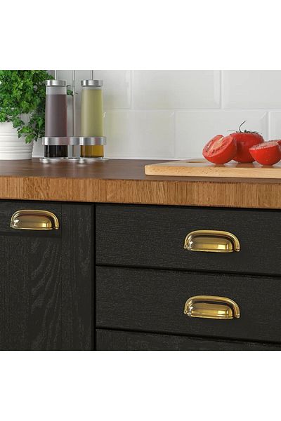 IKEA Eneryda 89 mm 2 buc. Mâner din alamă aurie pentru mobilier dulap sertar mânere