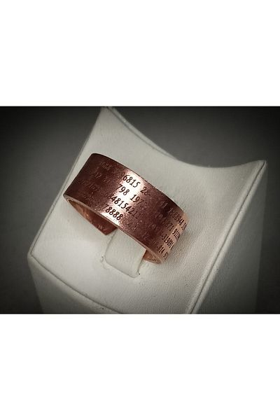 DA Cooper Design Copper Ring Number Sequin Luck Miracle Copper Ring