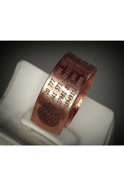 DA Cooper Design Copper Ring Number Sequin Luck Miracle Copper Ring