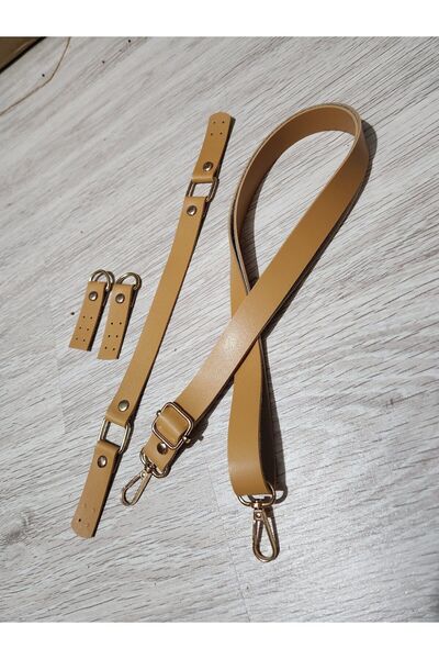 NAZENİN HOBİ AKSESUAR طقم حقيبة معكرونة من الجلد (شماعة - كيس - مقبض قصير)