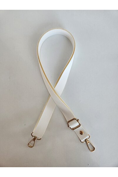 FERİHA HOBİ AKSESUAR Χρυσό λεπτομερές δερμάτινο ρυθμιζόμενο μακρύ λουράκι τσάντας - 120 cm