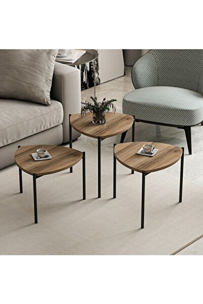 ATS Dekor Endüstriyel Tasarım 3 lü v Sehpa ve Zigon