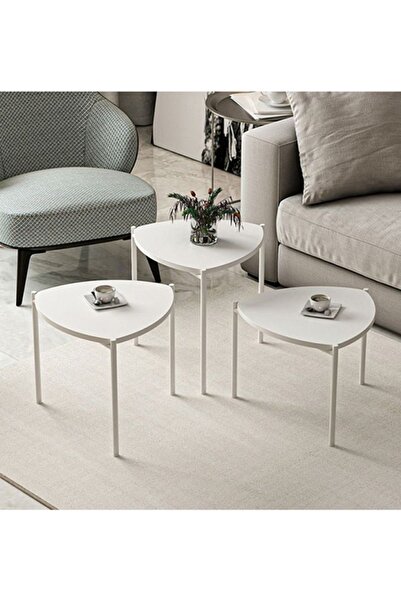 ATS Dekor Endüstriyel Tasarım 3 lü v Sehpa ve Zigon