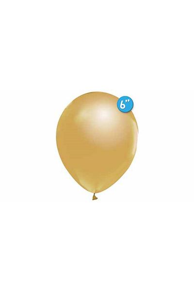eğlencemarketi 6 Inch Small Size Balloon 20 Pieces Metallic Gold
