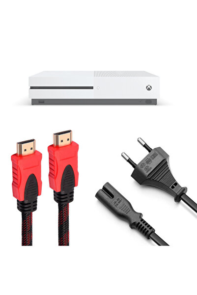 POPKONSOL Xbox One S Güç Kablosu ve Örgülü Hdmi Kablo Set Xbox Aksesuar
