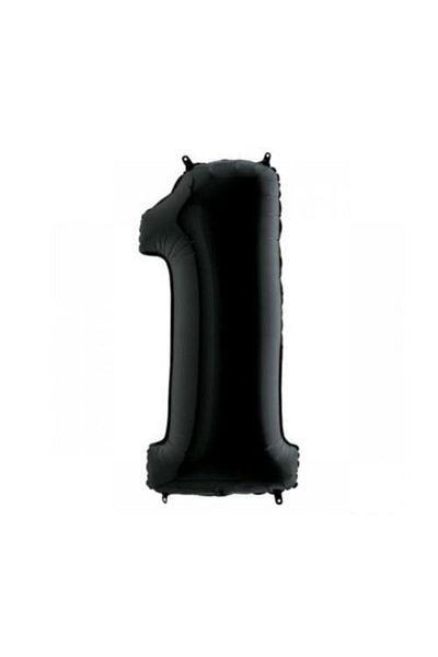 eğlencemarketi 40 Inch 100 Cm Black Foil Number Balloon 1