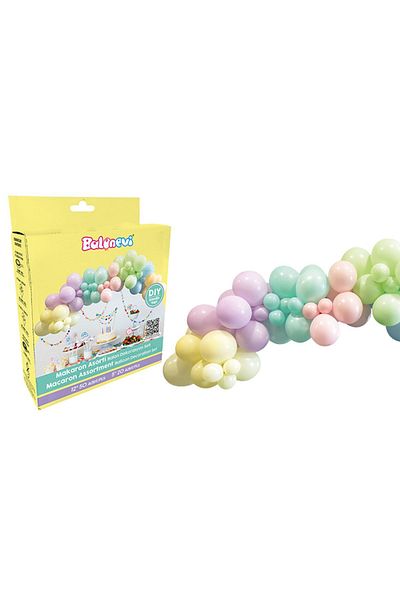 eğlencemarketi Macaron Balloon Chain Set 70 Pieces