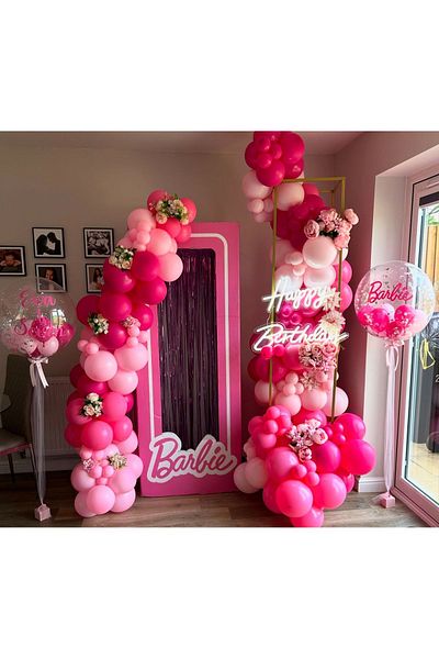 eğlencemarketi 100 Pieces Pink and Fuchsia Macaron Balloon Chain