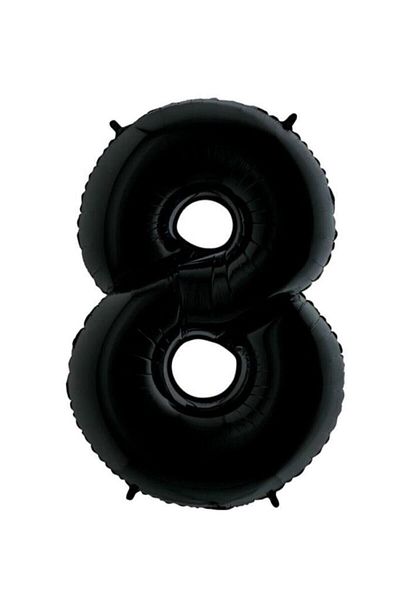 eğlencemarketi 40 Inch 100 Cm Black Foil Number Balloon 8