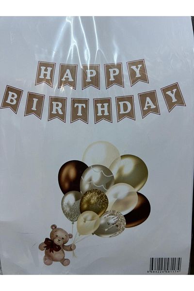 eğlencemarketi Λευκό Kraft Happy Birthday Banner Γράμμα