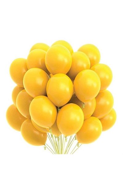 eğlencemarketi 12 Inch Standard Size Pastel Balloon 10 Pieces Mustard
