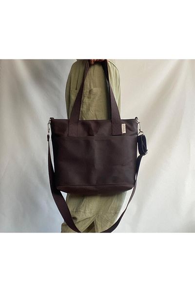 VAGO COLLECTION КАФЯВА ЧАНТА ОТ ВОСЪЧЕН ПЛАТО