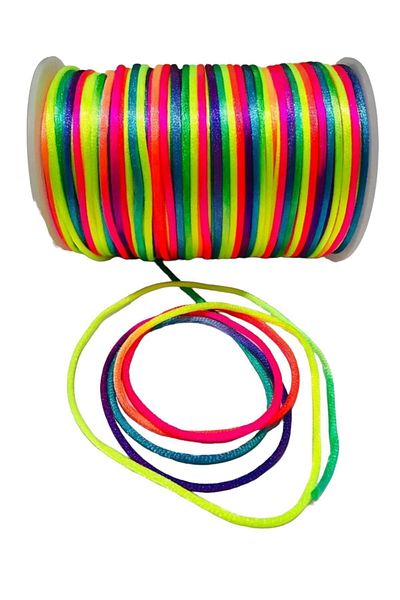 erdoğan hobi Braiding Thread Neon Color Marbled Rat Tail Flush Thread Hair Braiding Thread Bag Knitted Thread Macrame Thread