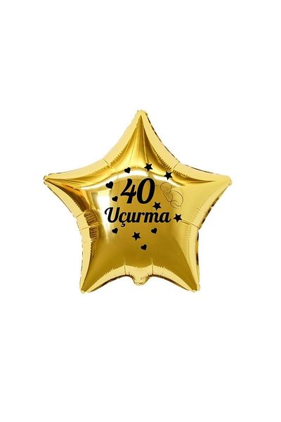eğlencemarketi 18 Inch Gold Color Baby Figured 40 Fly Themed Star Foil Balloon