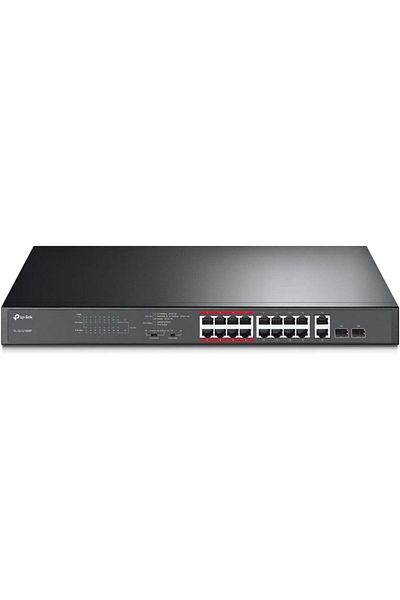 TP-LINK Tl-Sl1218Mp, 16-Port 10/100Mbps 2-Port Gigabit Unmanaged Poe Switch