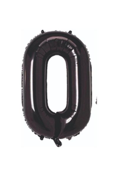 eğlencemarketi 34 Inch 76 Cm Black Foil Number Balloon 0