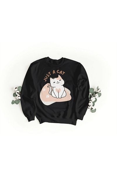 LAND MODA Φούτερ με μαύρο στάμπα oversize