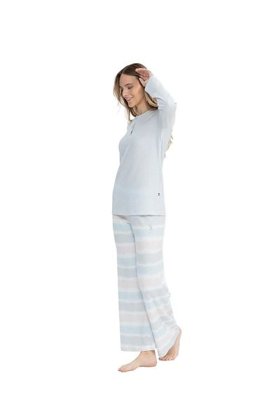 U.S. Polo Assn. Us Polo Assn. Women's Gray Melange Placket Pajama Set 025K.Z.1Et7.A.Gr0.Ou.9.P6.Km11