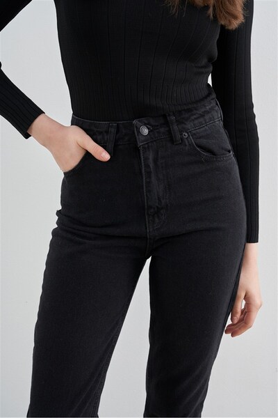DRC trend Жіночі чорні джинси з високою талією та еластичним поясом