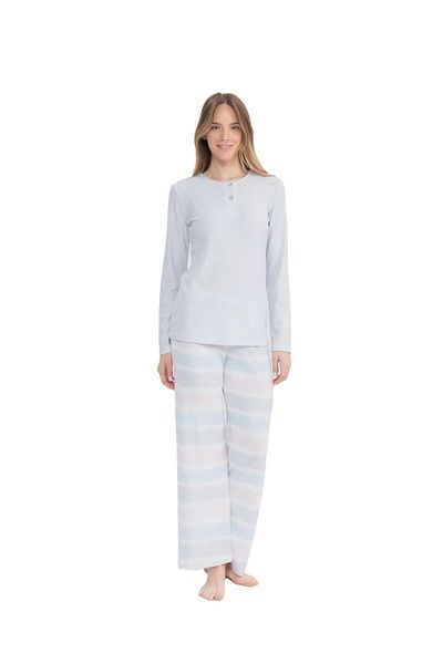 U.S. Polo Assn. Us Polo Assn. Women's Gray Melange Placket Pajama Set 025K.Z.1Et7.A.Gr0.Ou.9.P6.Km11