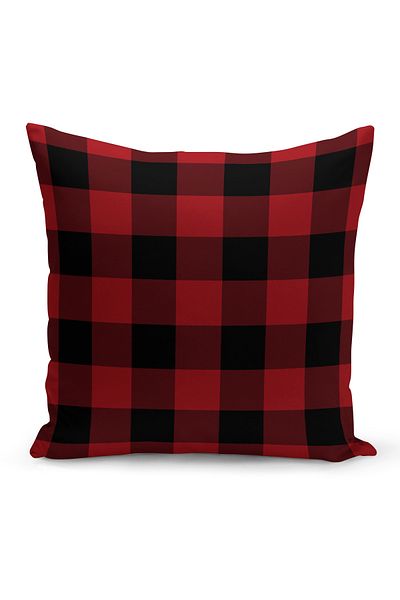 Bertille Home New Year's Plaid Series - Double Sided Digital Printed Throw Pillow Cover (Noel Christmas Pillow Cover)