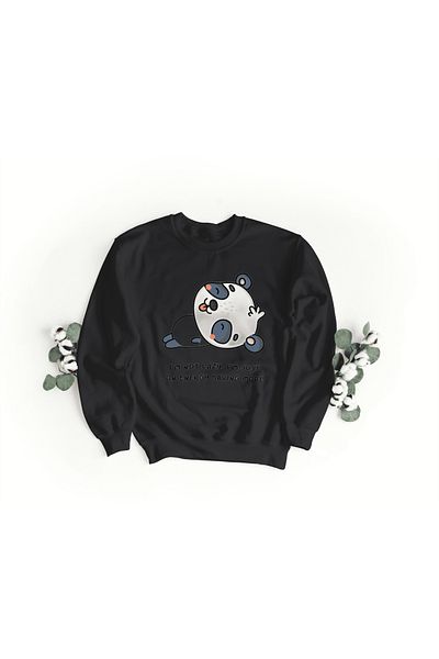 LAND MODA Φούτερ με μαύρο στάμπα oversize