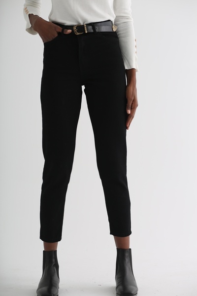 DRC trend Жіночі чорні джинси з високою талією та еластичним поясом, 90-ті роки