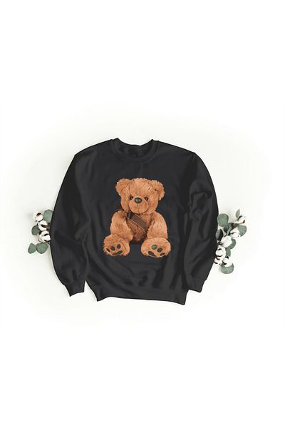 LAND MODA Φούτερ με μαύρο στάμπα oversize