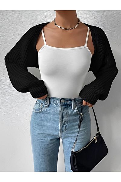 Moibody Tricotaj Tricotat Mânecă Raglan Bolero Cardigan 4 Sezoane