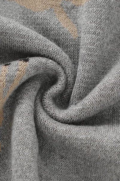 Battani.Co Knitwear Knitted Baby Blanket for Baby Girl and Boy 85cm X85Cm Cute Gazelle Gray