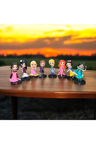 Kuzey مجموعة شخصيات أميرات ديزني مكونة من 8 قطع - تمثال وألعاب