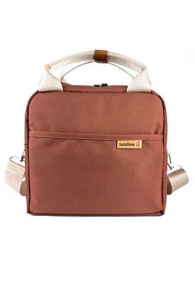 SUNSHINE Brown Exclusive Waterproof Thermal Hot Cold Picnic Camping Lunch Bag Nutrition Shoulder Bag