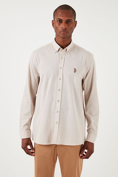 U.S. Polo Assn. Πόλο ΗΠΑ με κουμπιά γιακά 100% βαμβακερό πουκάμισο με κανονική εφαρμογή Ανδρικό πουκάμισο G081gl0041829583