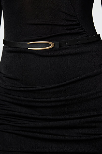 Trendyol Collection Balení 2 černých kožených bot s přezkou - Twoaw25ke00003