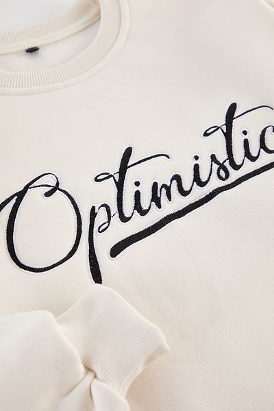 Trendyol Collection Σετ φόρμας εκρού Oversize Text Printed - Tmnaw25em00006